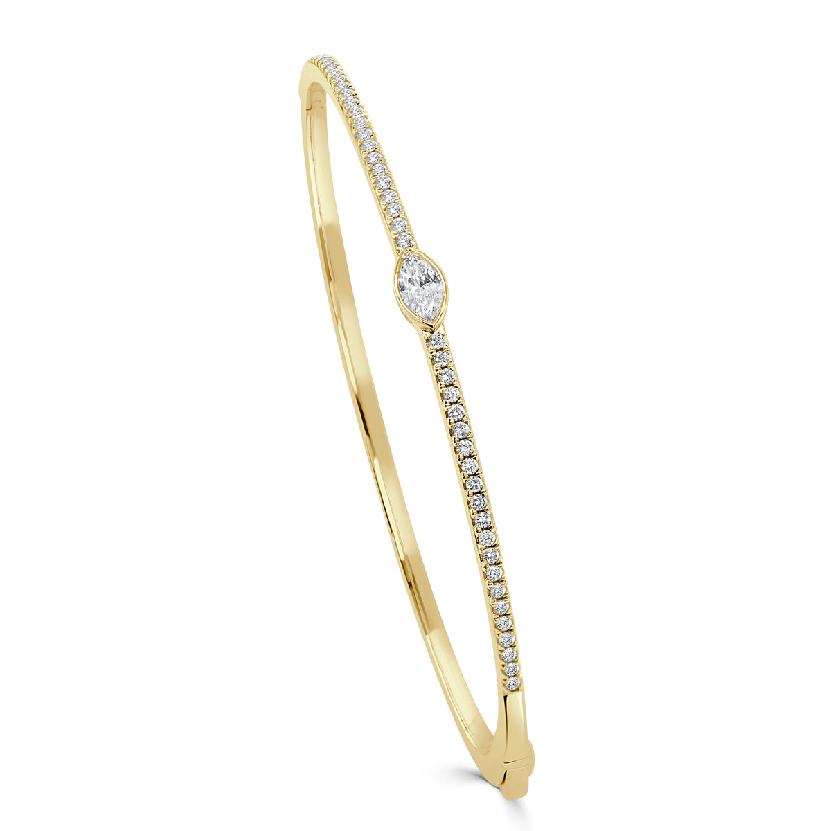 14k Gold And Marquise Diamond Bangle Sabrina Design