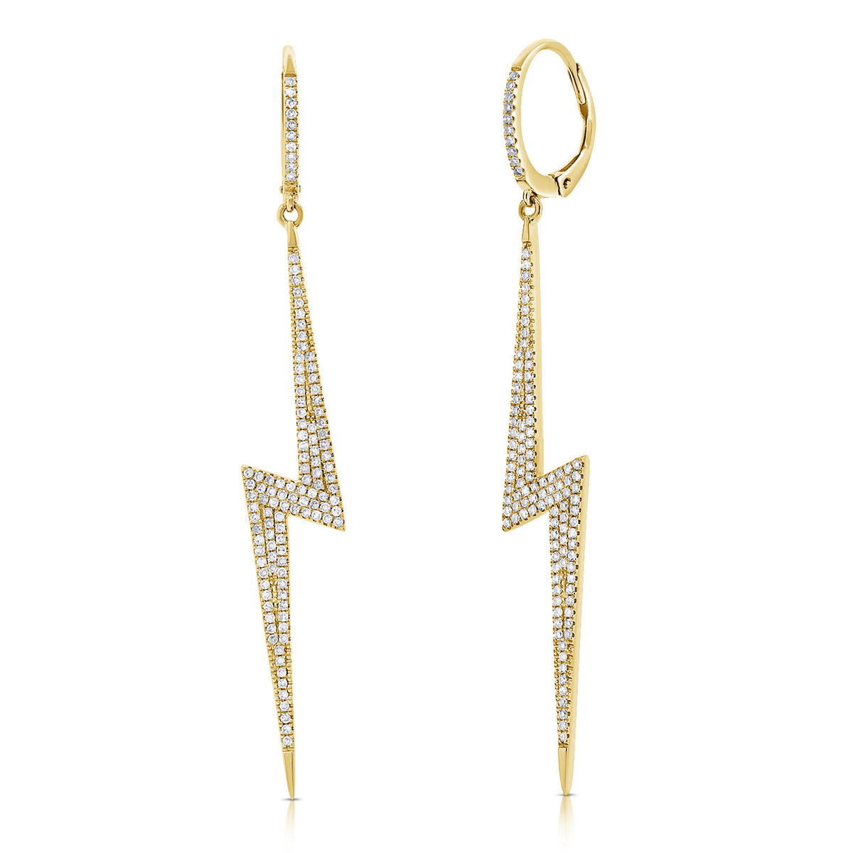 Dangling lightning bolt on sale earrings