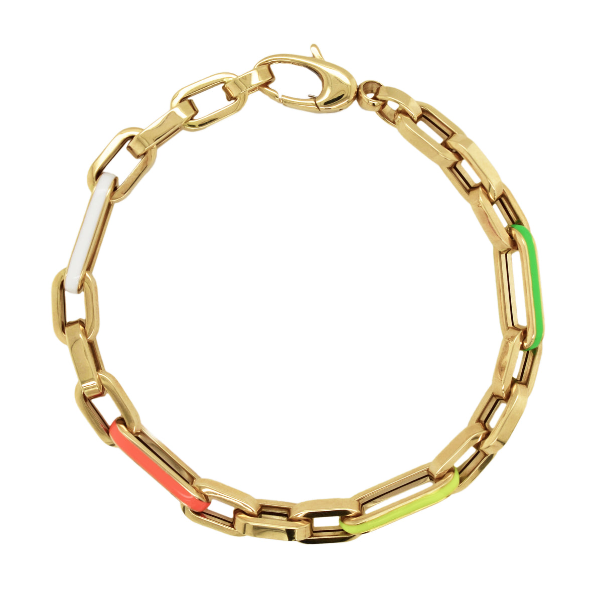 14k Gold & Black Enamel Link Bracelet Auction