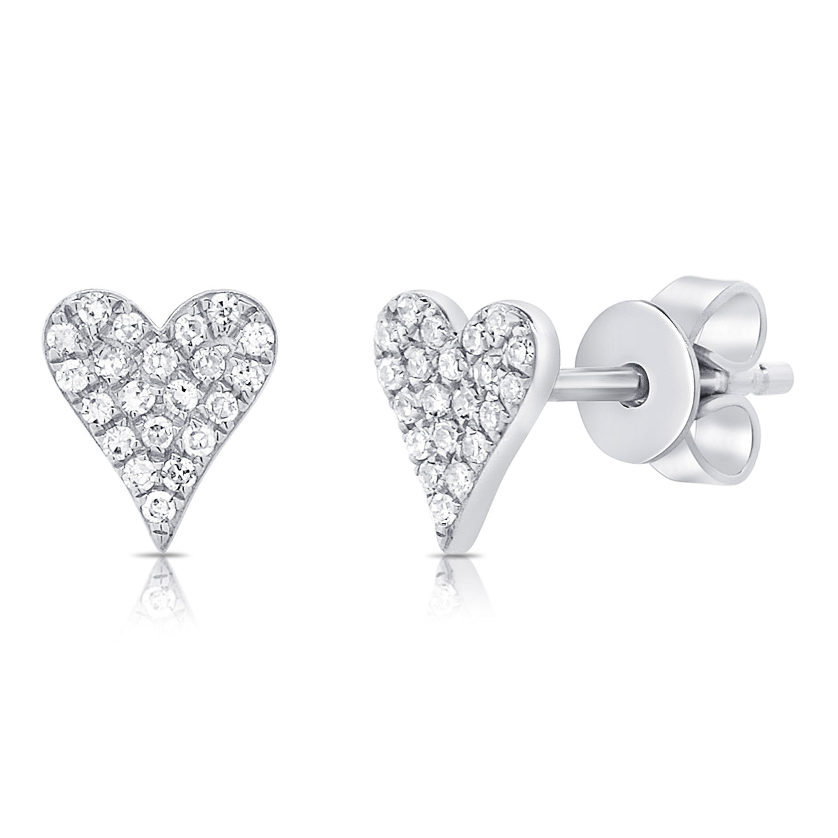 14k Gold & Diamond Heart Earrings