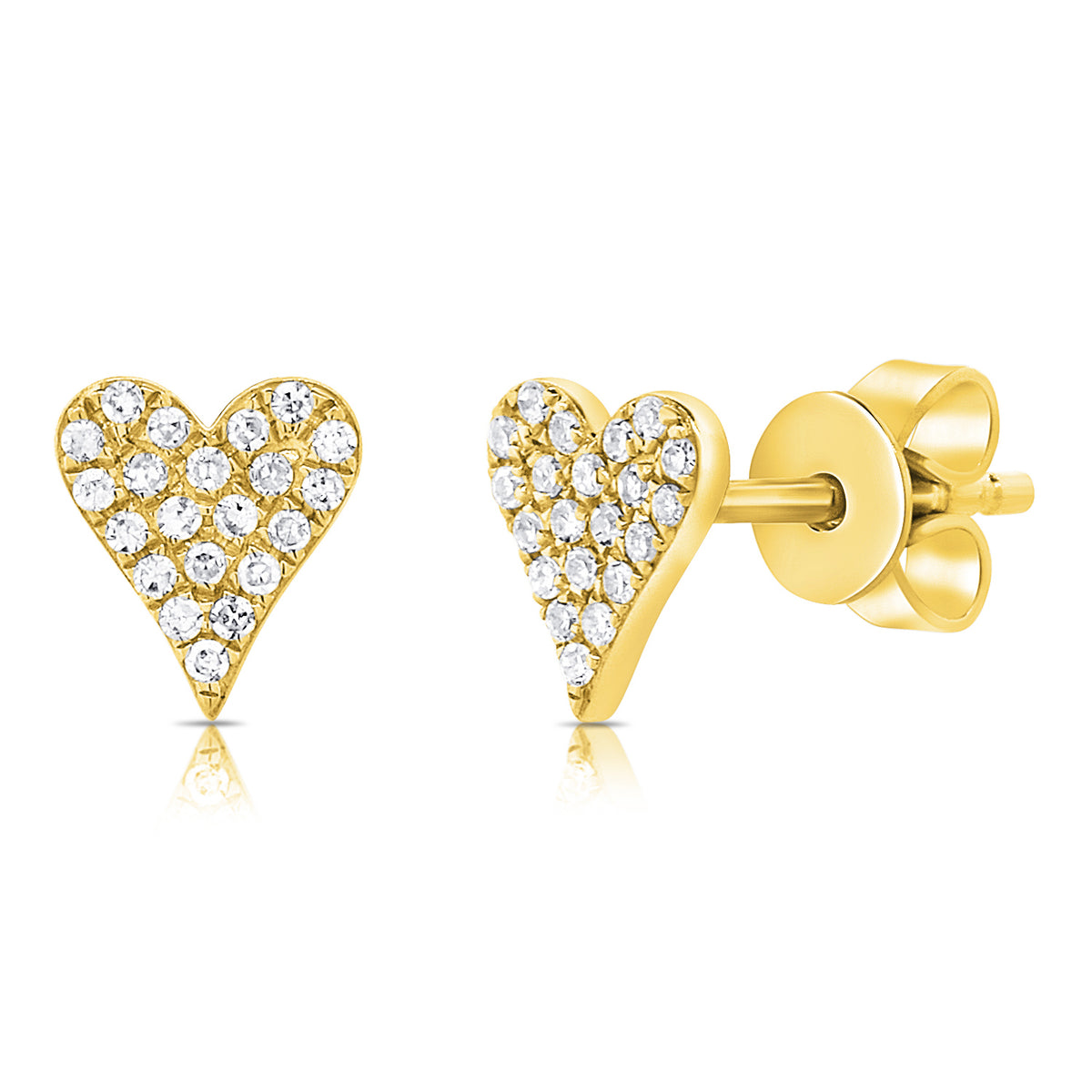 Sabrina Designs 14k Gold Pave Diamond Heart Stud Earrings