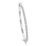 14K Gold & Emerald-Cut Diamond Bezel Set Bangle - 1.76ct