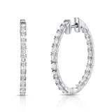 14K Gold & Emerald-Cut Diamond Hoops - 3.85ct