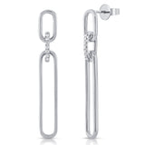 14k Gold & Diamond Link Dangle Earrings- 0.08 ct.