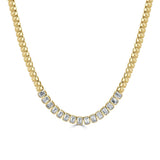 14K Gold & Emerald-Cut Diamond Bezel Set Necklace - 2.54ct