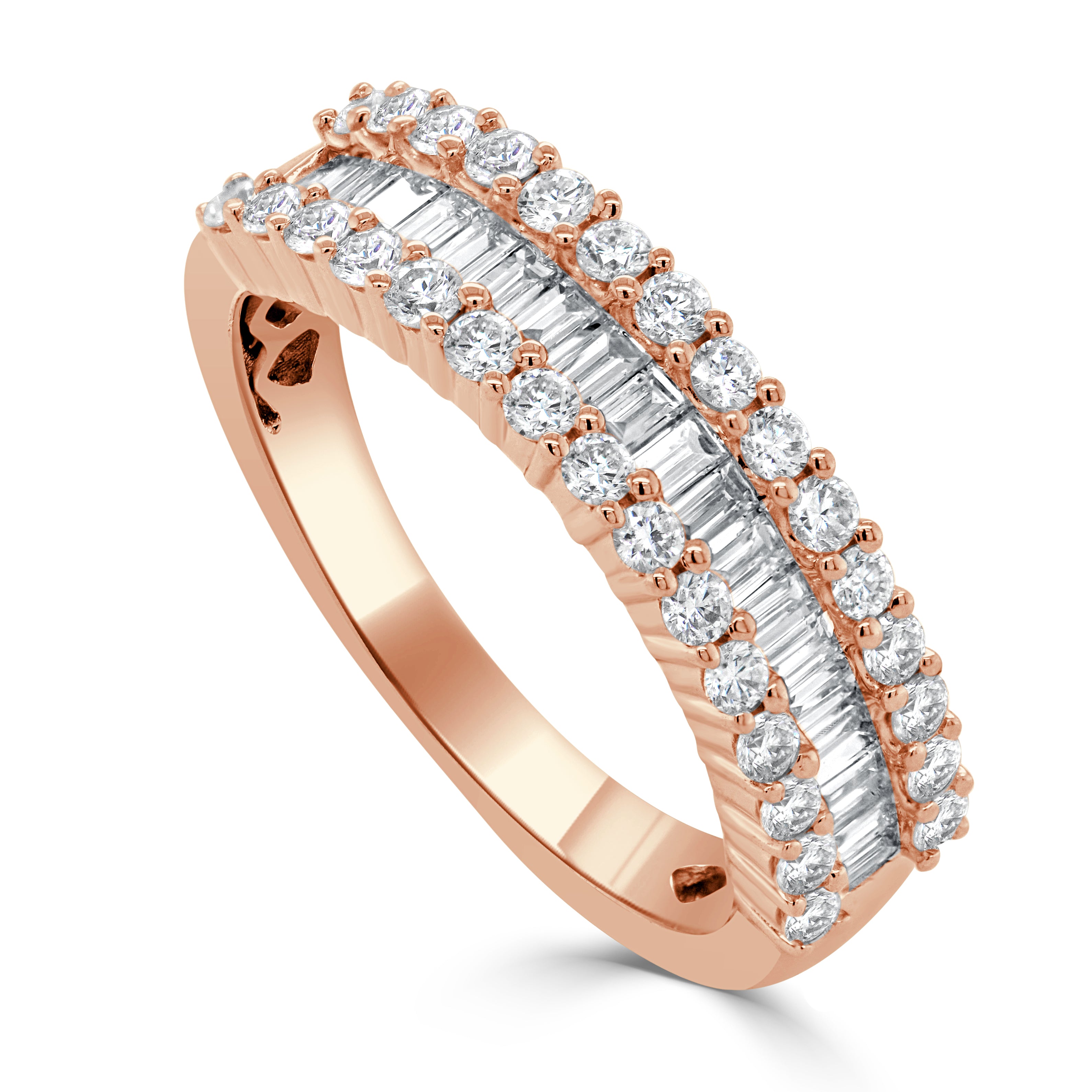 14K Gold & Diamond Baguette Band - 0.93ct