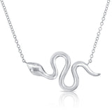 14K Gold & Diamond Snake Necklace - 0.02ct