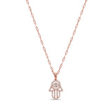 14K Gold & Diamond Hamsa Necklace - 0.33ct