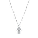 14K Gold & Diamond Hamsa Necklace - 0.33ct