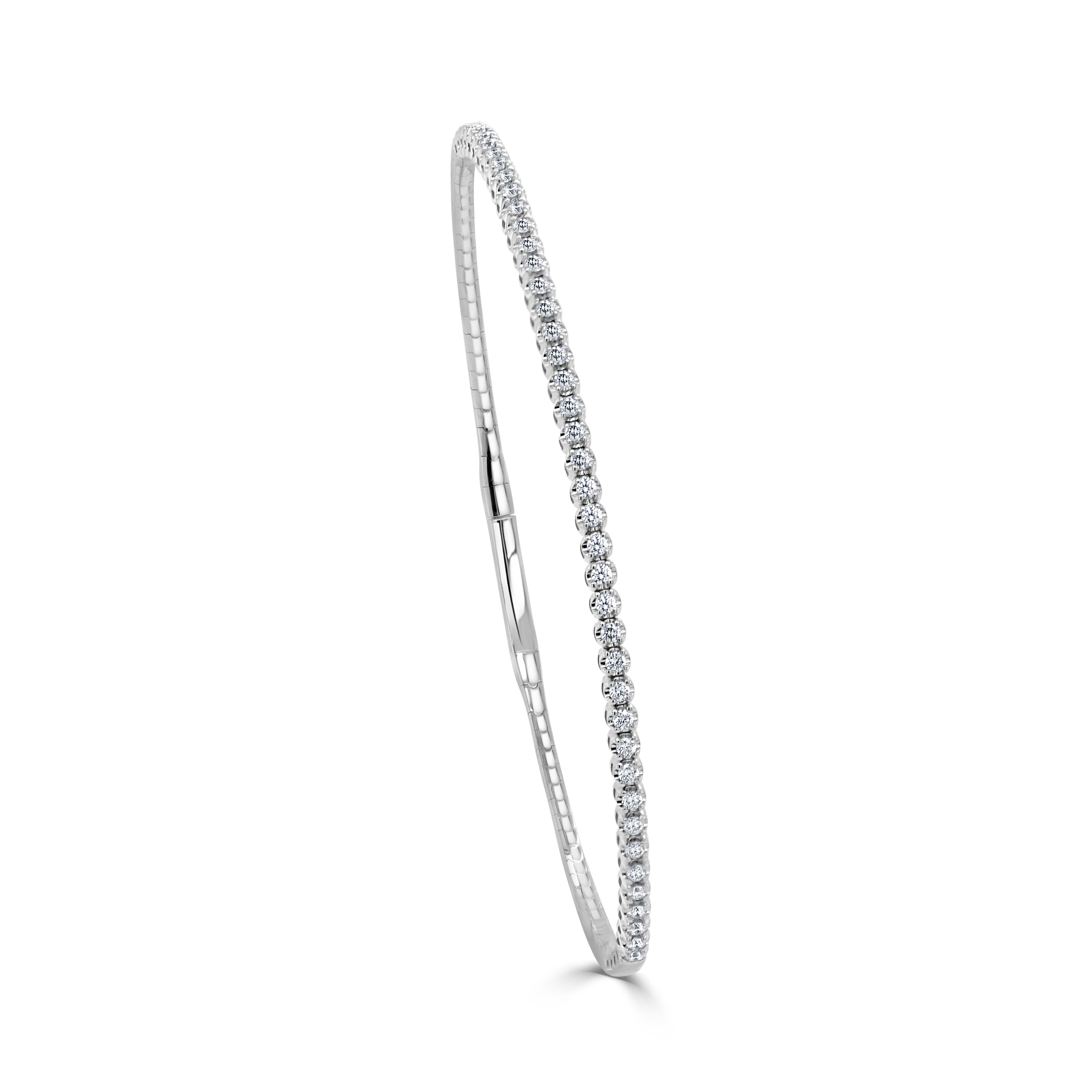 14k Gold & Diamond Flexible Bangle - 0.50ct