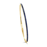 14K Gold & Blue Sapphire Flexible Bangle - 1.23ct