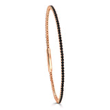 14K Gold & Black Diamond Eternity Flexible Bangle - 1.41ct