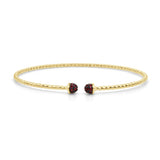 14K Gold Flexible Beaded Pink Sapphire Bangle - 0.28ct