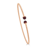 14K Gold Flexible Beaded Ruby Bangle - 0.28ct