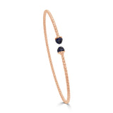 14K Gold Flexible Beaded Sapphire Bangle - 0.28ct