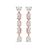 14K Gold Dangle Fancy Shape Diamond Earrings - 1.82ct