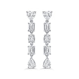 14K Gold Dangle Fancy Shape Diamond Earrings - 1.82ct