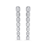 14K Gold & Emerald-Cut Diamond Dangle Earrings - 2.86ct