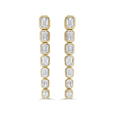 14K Gold & Emerald-Cut Diamond Dangle Earrings - 2.86ct