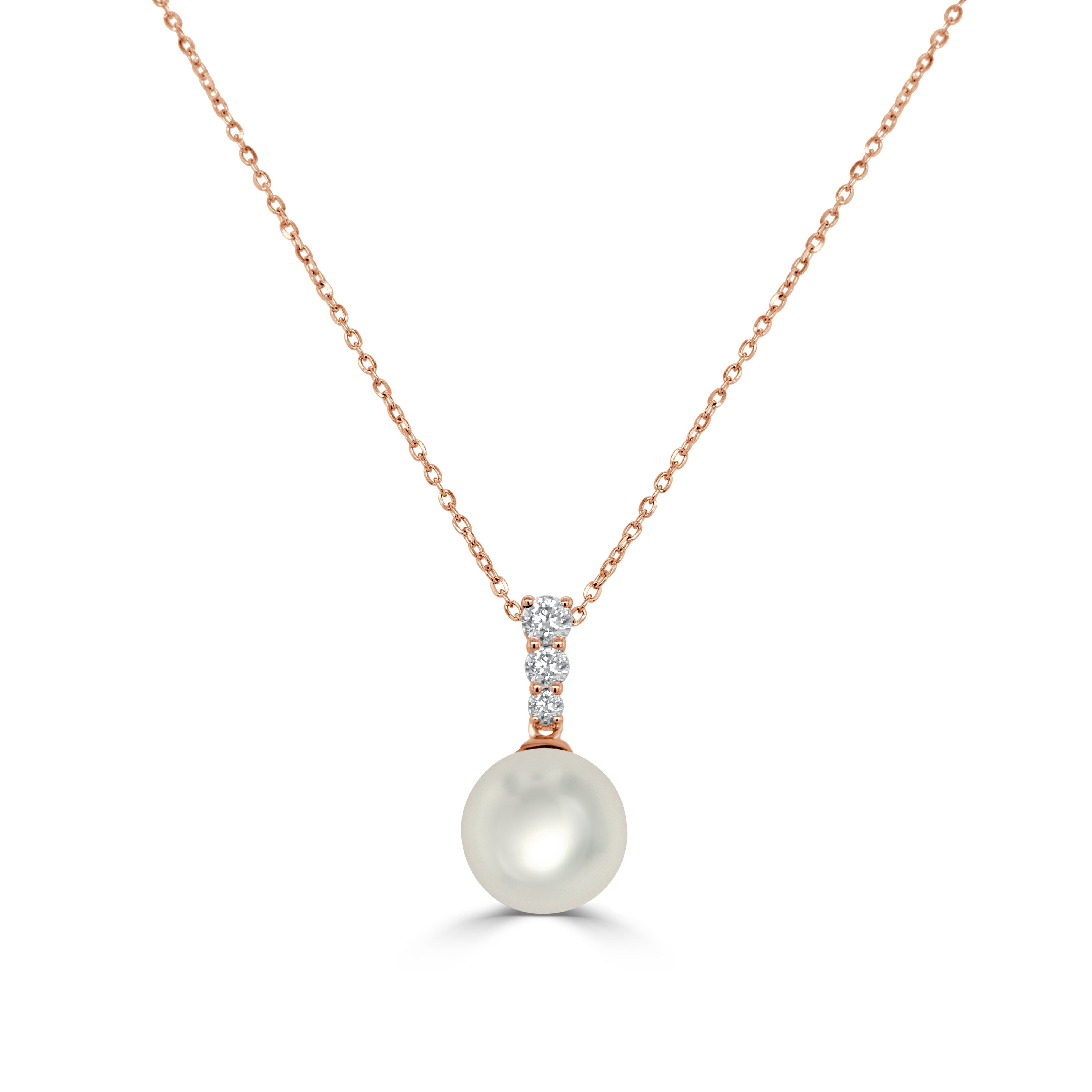 14k Gold Diamond & Pearl Necklace