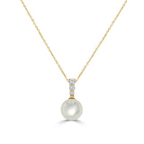 14k Gold Diamond & Pearl Necklace