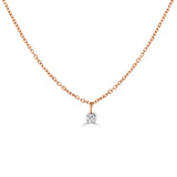 14K Gold Diamond Pendant Necklace - 0.09ct