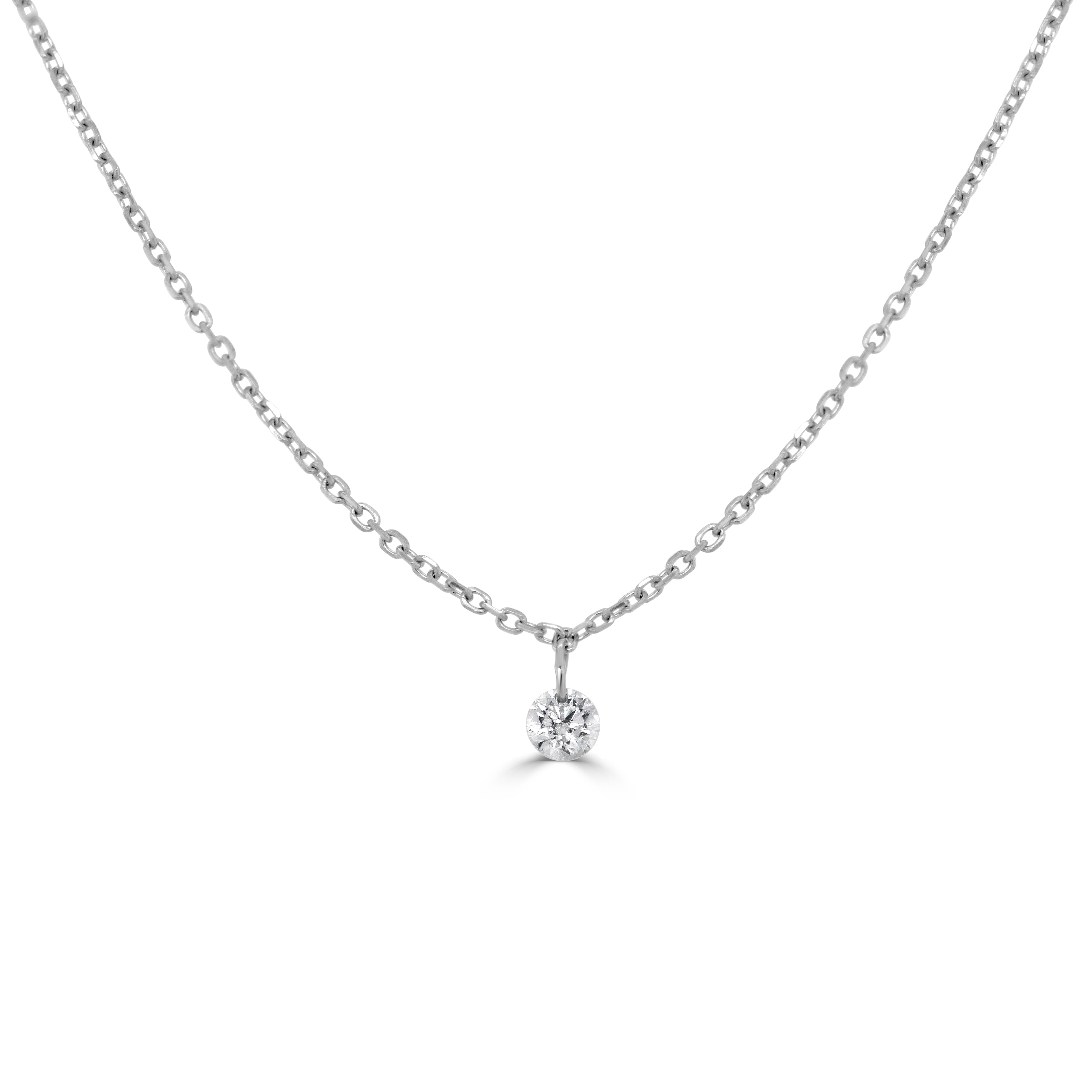 14K Gold Diamond Pendant Necklace - 0.09ct