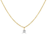 14K Gold Diamond Pendant Necklace - 0.09ct