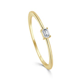 14k Gold & Emerald-Cut Diamond Ring - 0.10ct