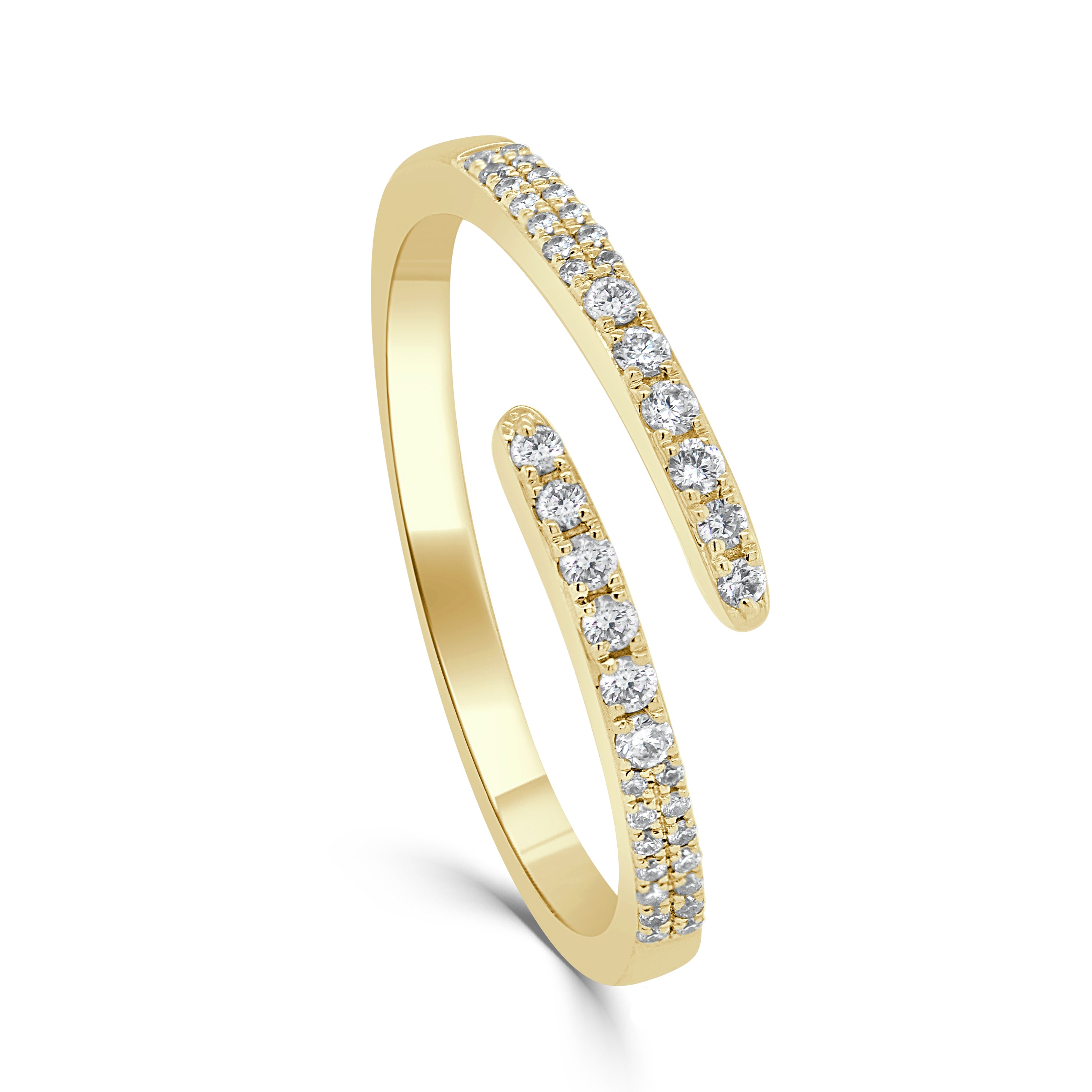 14k Gold & Diamond Wrap Ring - 0.18ct