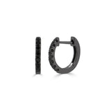 14K Black Gold Black Diamond Huggie Earrings - 0.22ct