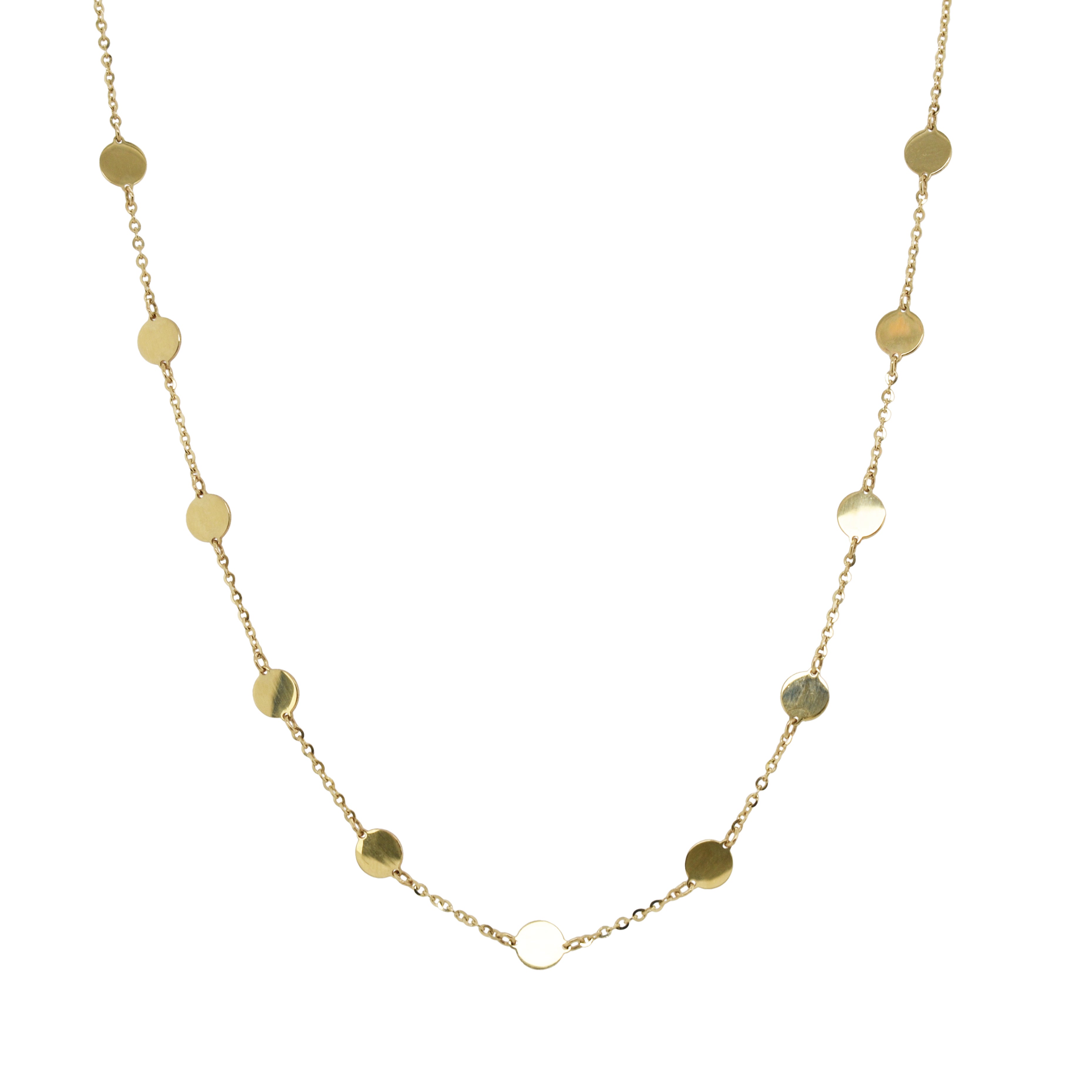 14K Gold Station Small Circle Necklace