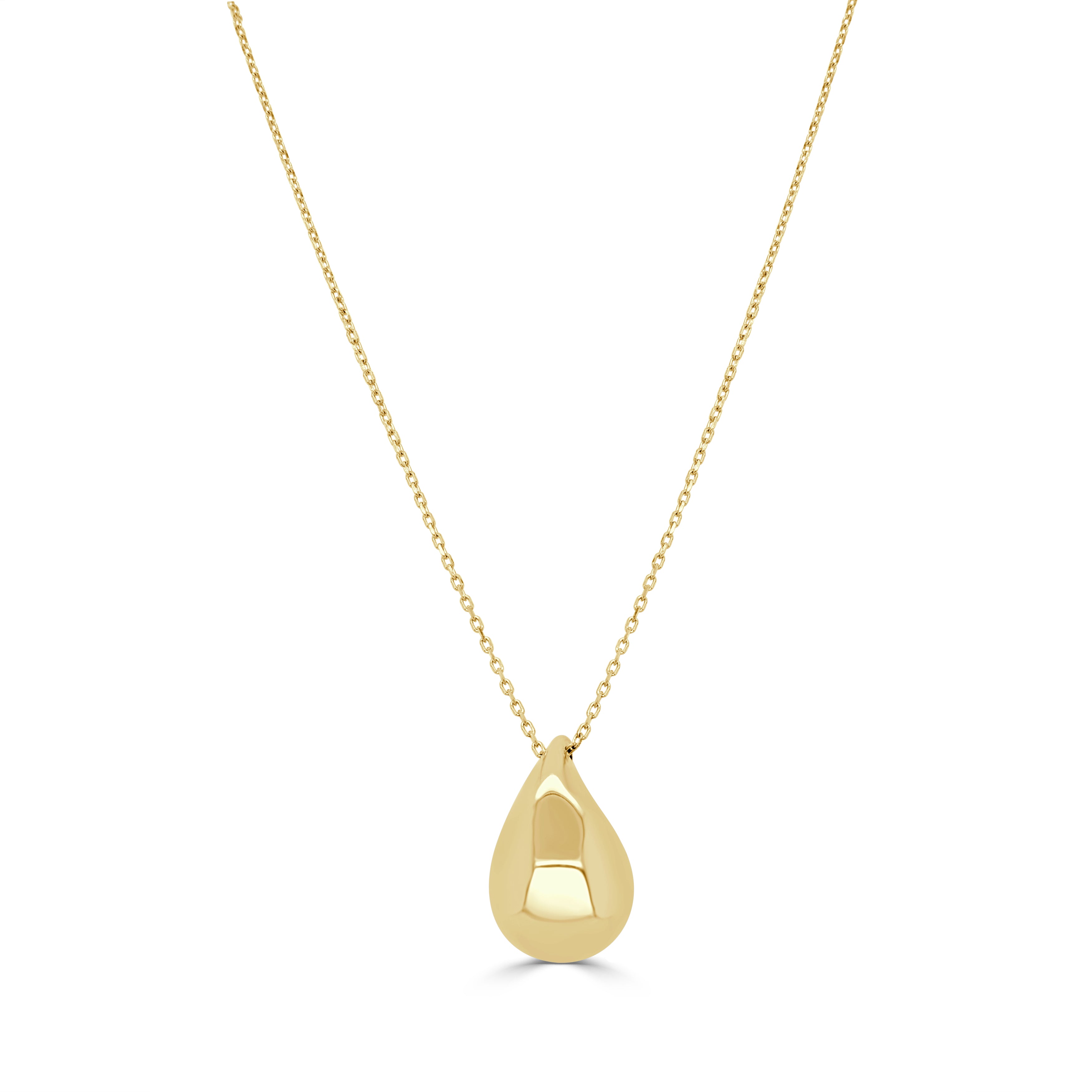 14K Gold Raindrop Pendant Necklace