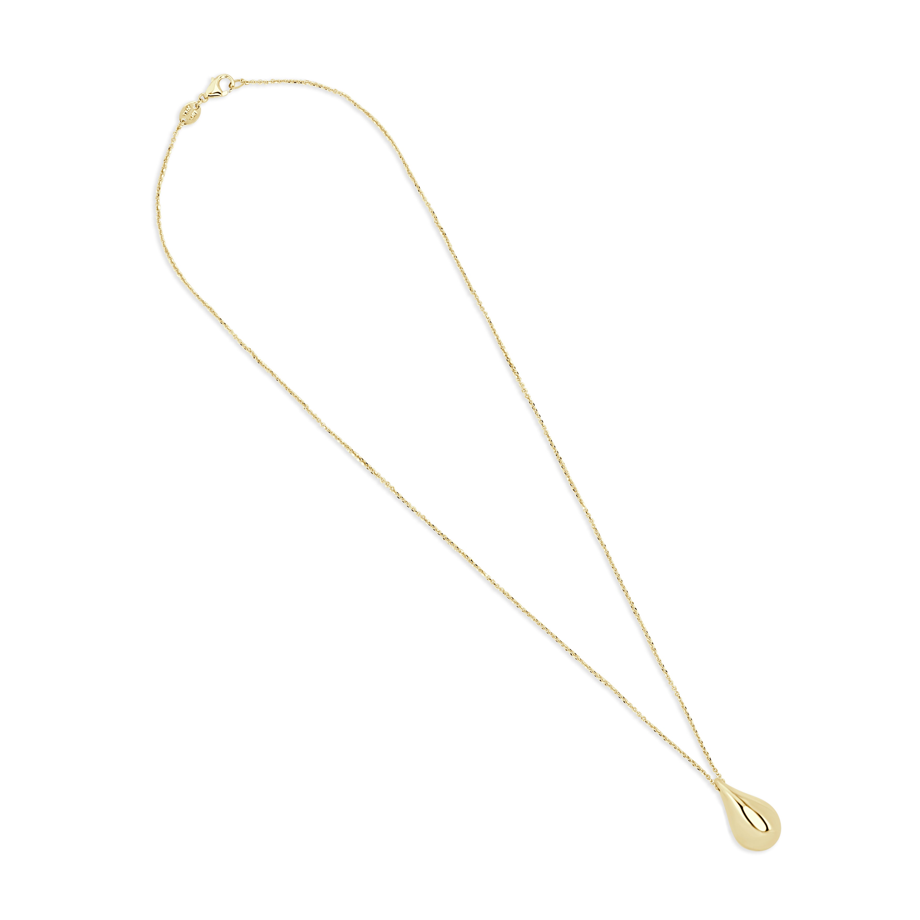 14K Gold Raindrop Pendant Necklace