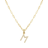 14K Yellow Gold & Diamond Initial Necklace - 0.06ct