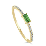 14k Gold & Emerald Baguette Stackable Ring - 0.11ct - 0.16ct