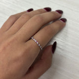 14K Gold Diamond & Ruby Alternating Band