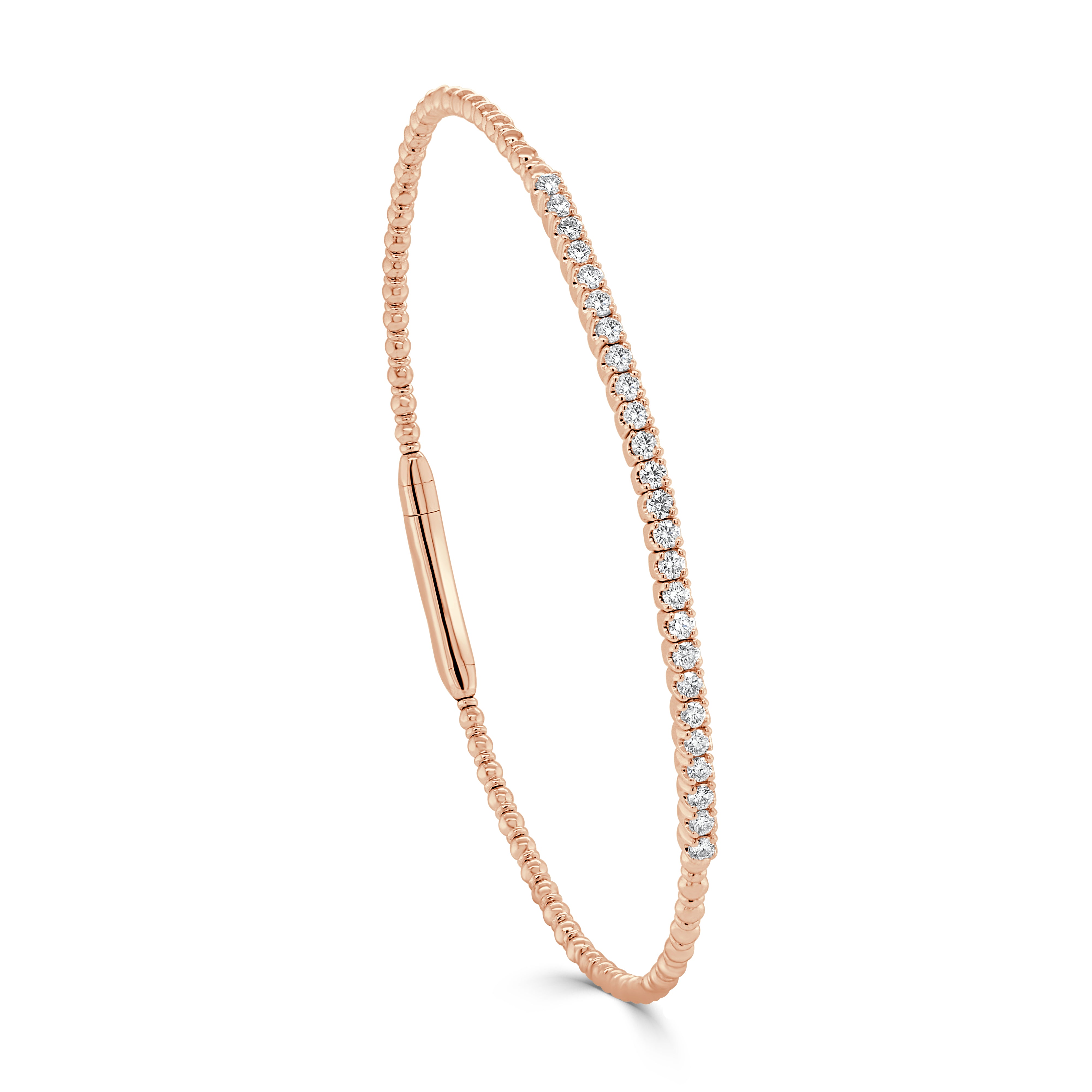 14K Gold Diamond Flexible Bangle - 0.45ct