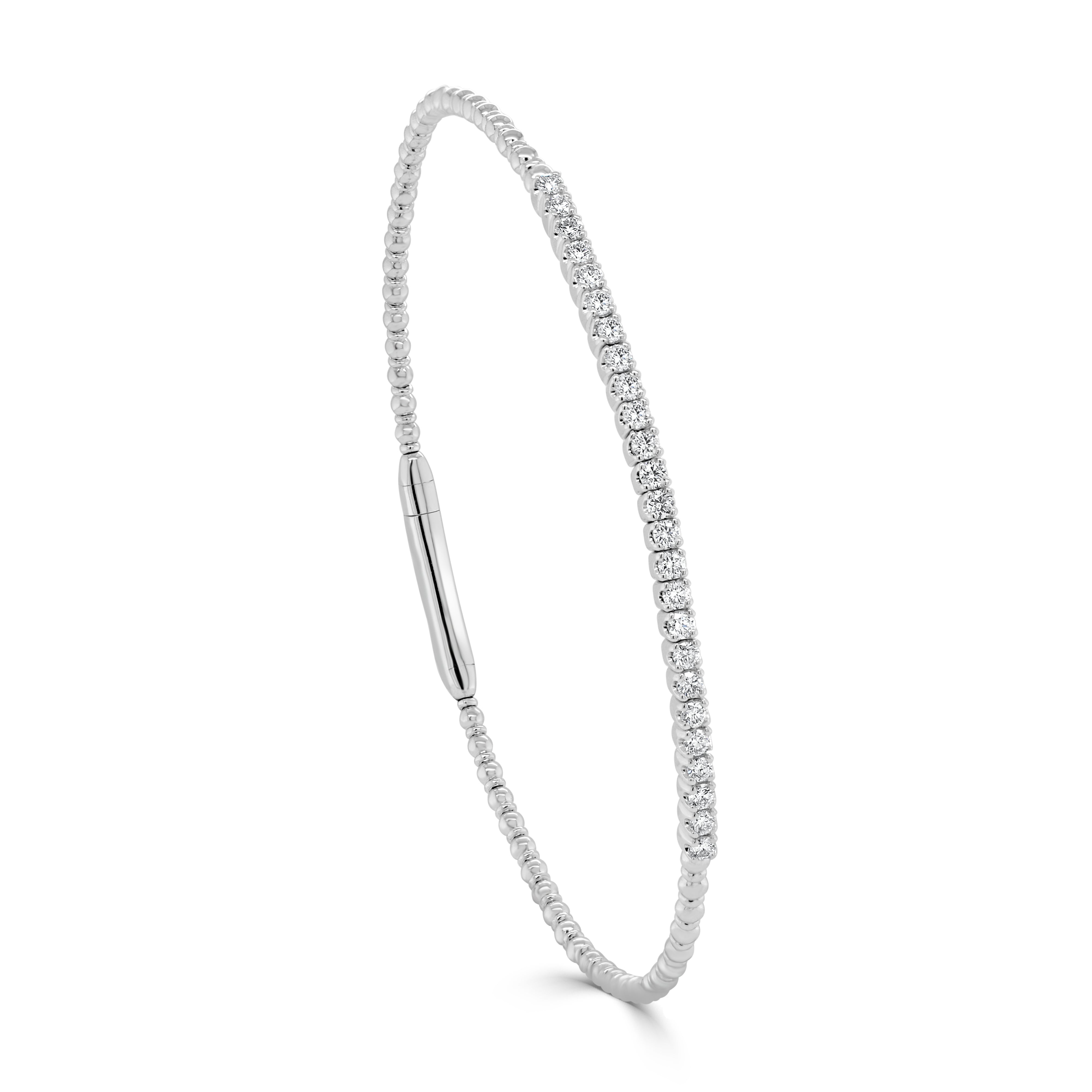 14K Gold Diamond Flexible Bangle - 0.45ct