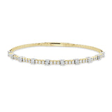 14K Gold & Diamond Flexible Two-Tone Bangle - 0.75ct