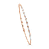 14K Gold & Diamond Flexible Bangle - 0.40ct