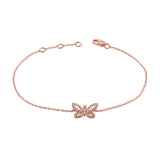 14K Gold & Diamond  Butterfly Bracelet - 0.21ct