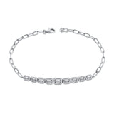 14K Gold & Baguette Diamond Link Chain Bracelet - 0.62ct