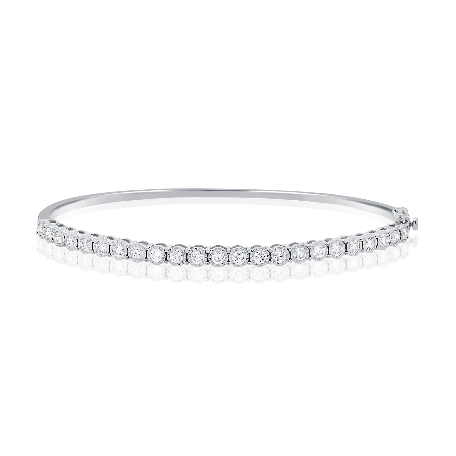 14K Gold & Diamond Bezel Bangle - 1.06ct