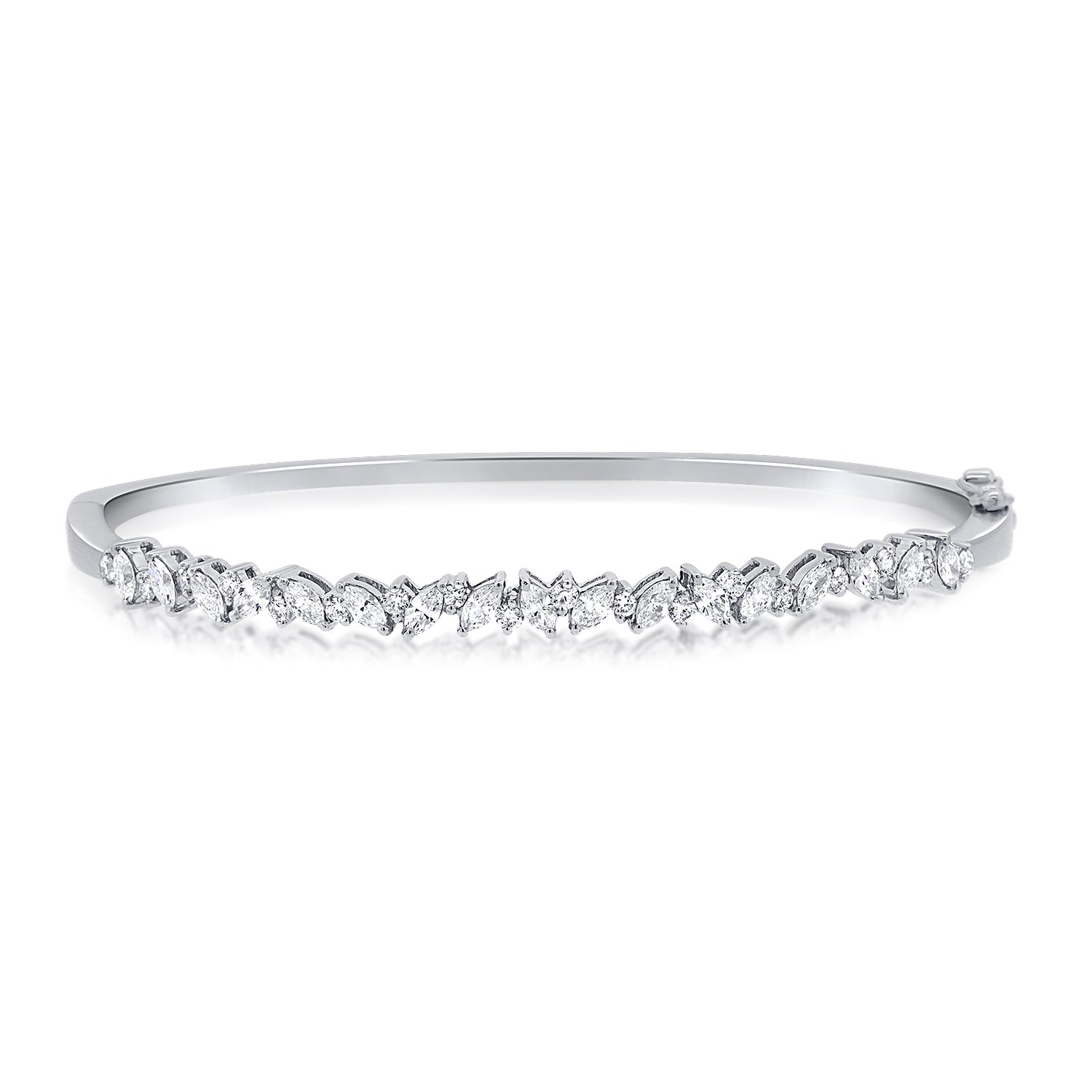 14k Gold & Fancy-Shape Diamond Bangle - 1.25ct