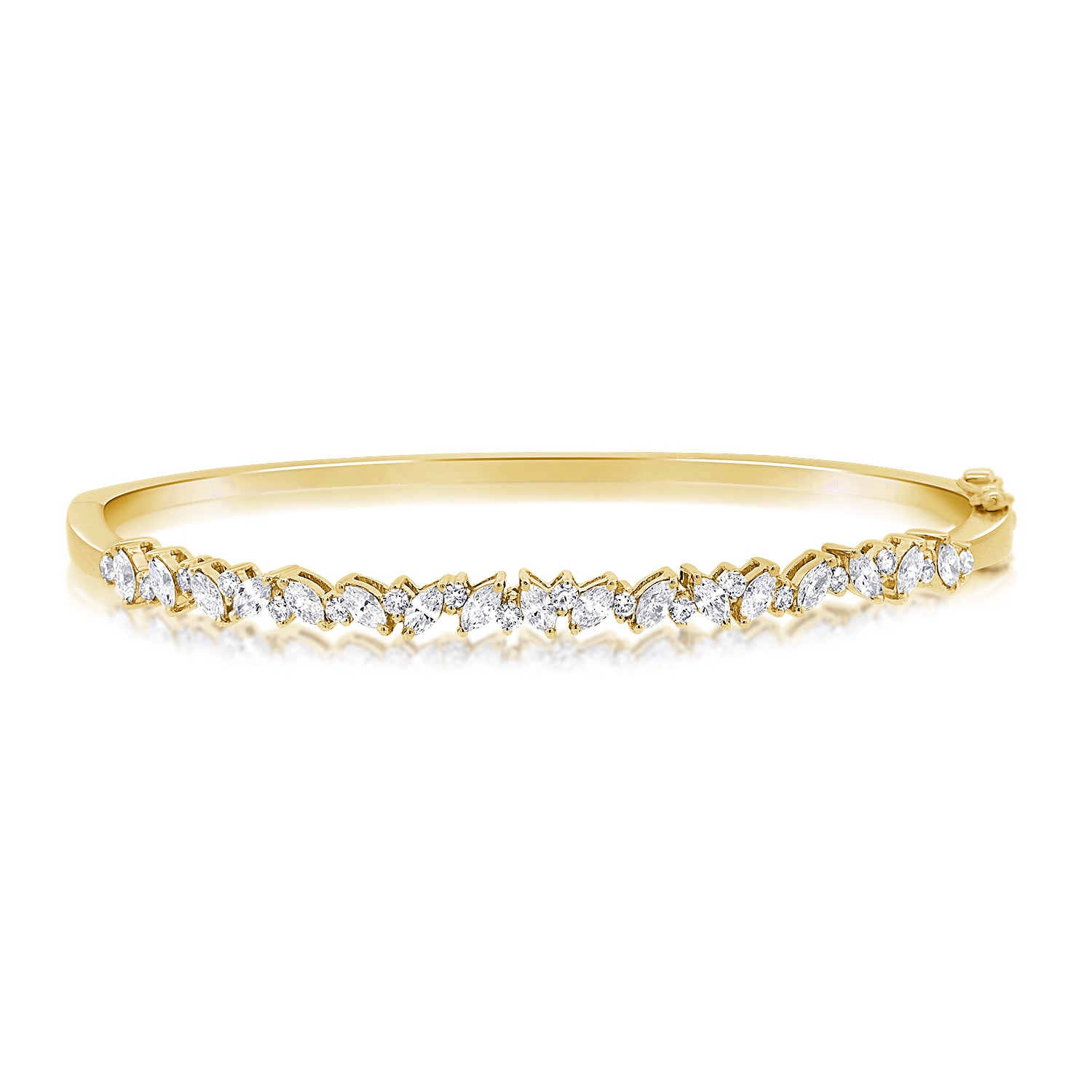 14k Gold & Fancy-Shape Diamond Bangle - 1.25ct