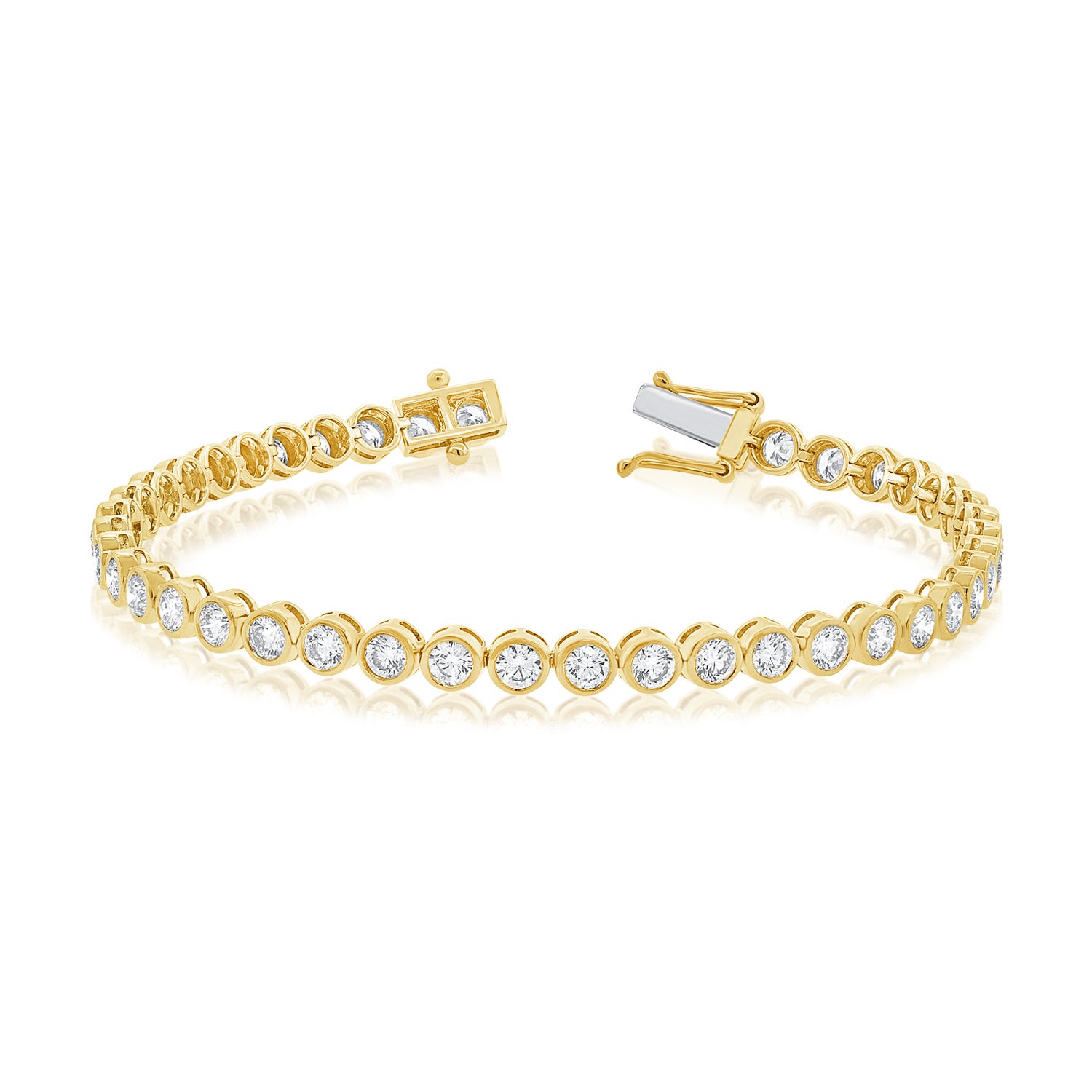 14K Gold & Bezel-Set Diamond Bracelet - 5.08ct