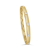 14K Gold Mixed Fancy Shape Diamond Bangle - 1.02ct