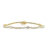 14K Gold & Fancy-Shape Diamond Two-Tone Bracelet - 2.89ct