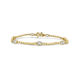 14K Gold Fancy-Shape Diamond Bracelet - 1.16ct